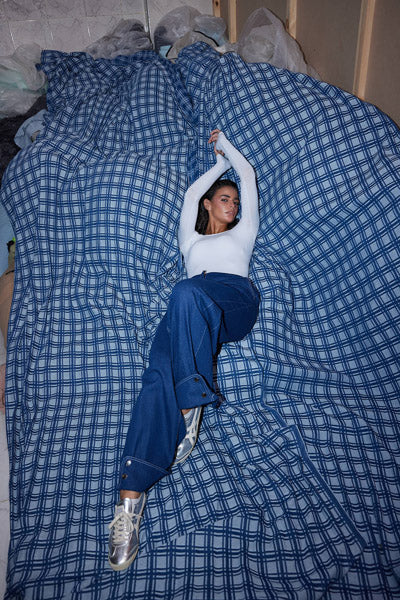 Contour Rib Bodysuit Navy Blue Pants