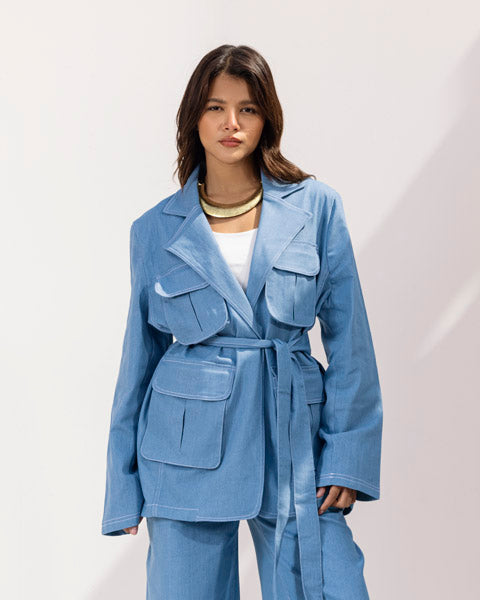 UrbanFlex Denim Blazer BLUE