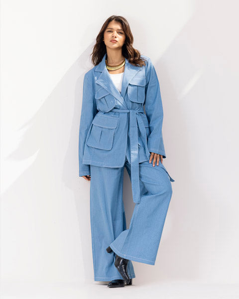 UrbanFlex Denim Blazer BLUE