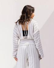 Statement Striped Top WHITEANDBLACK