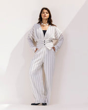 Statement Striped Top WHITEANDBLACK