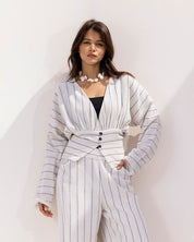 Statement Striped Top WHITEANDBLACK