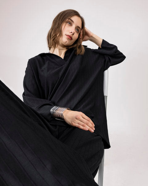Luxe Layer  Ribbed Top BLACK