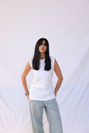 White Cut T-Shirt
