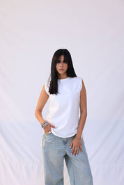 White Cut T-Shirt