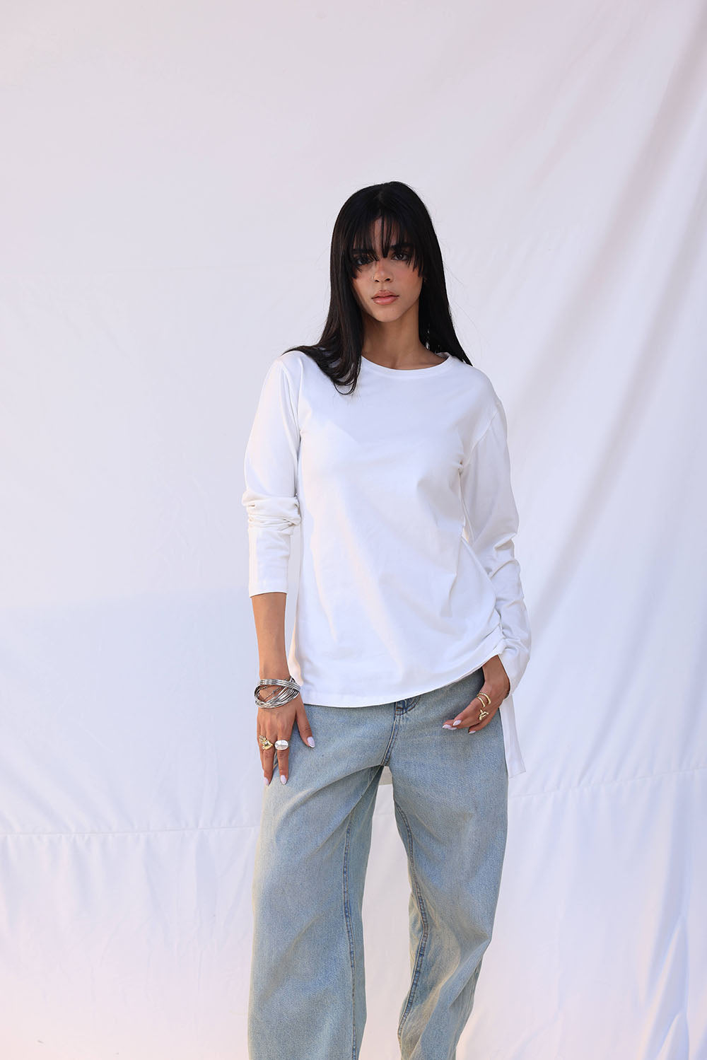 Long Sleeve T-Shirt Cotton White