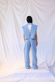 Wide-leg denim pants