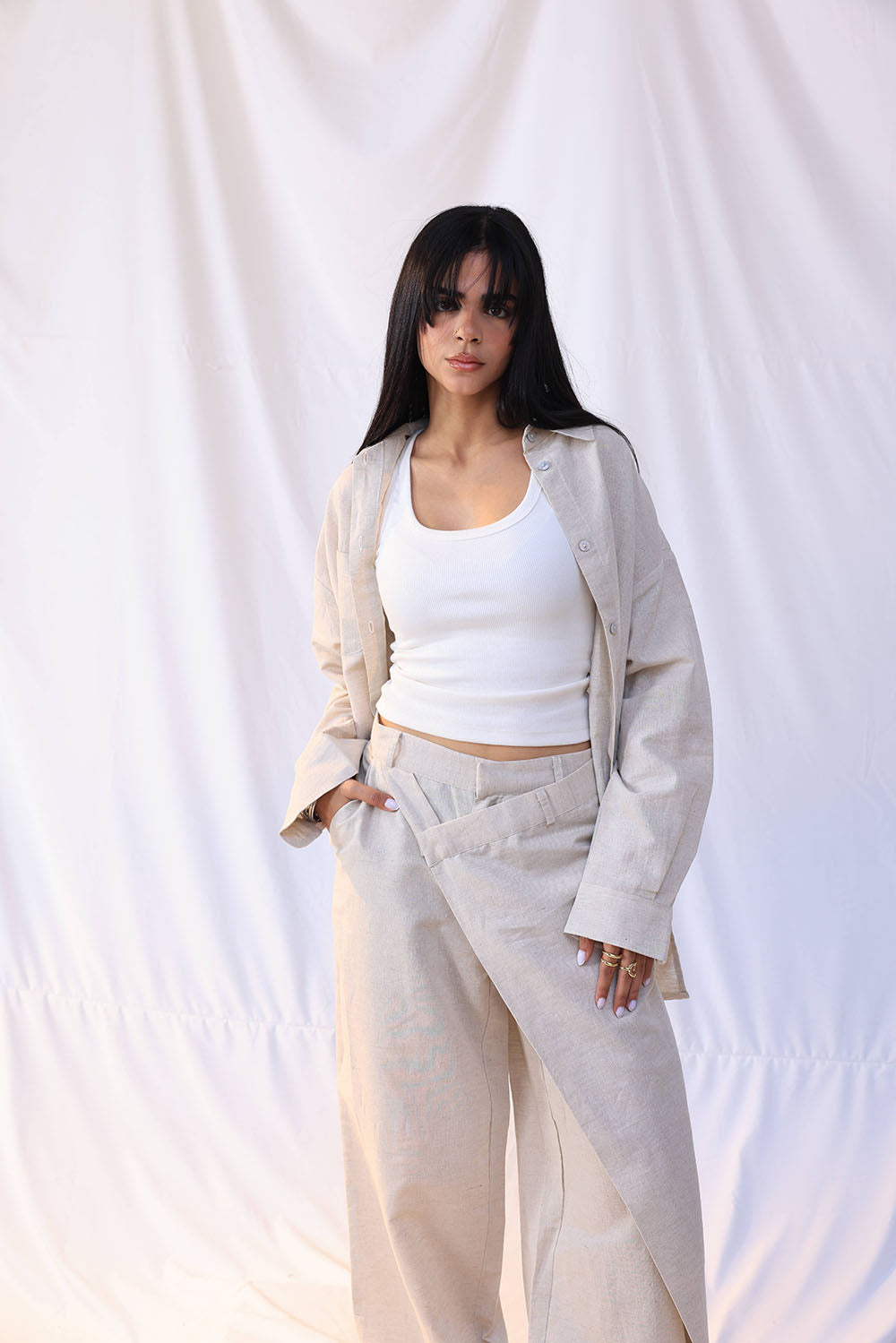 PLS pants skirt lenin beige