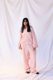 Pink Turkish Linen Plain Top With Capishou