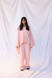 Pink Turkish Linen Plain Top With Capishou