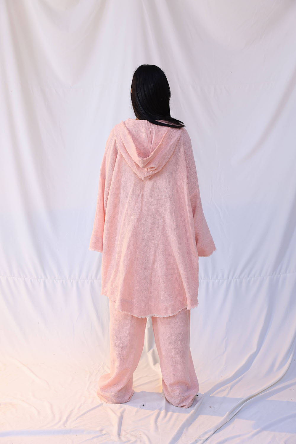 Pink Turkish Linen Plain Top With Capishou