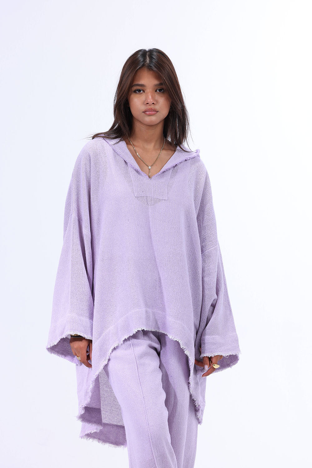 Mauve Turkish Linen Plain Top With Capishou