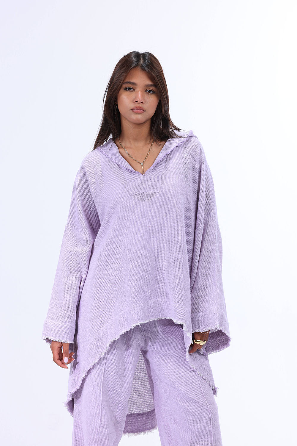 Mauve Turkish Linen Plain Top With Capishou