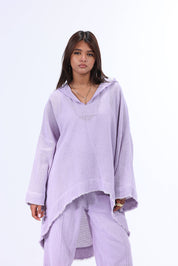 Mauve Turkish Linen Plain Top With Capishou