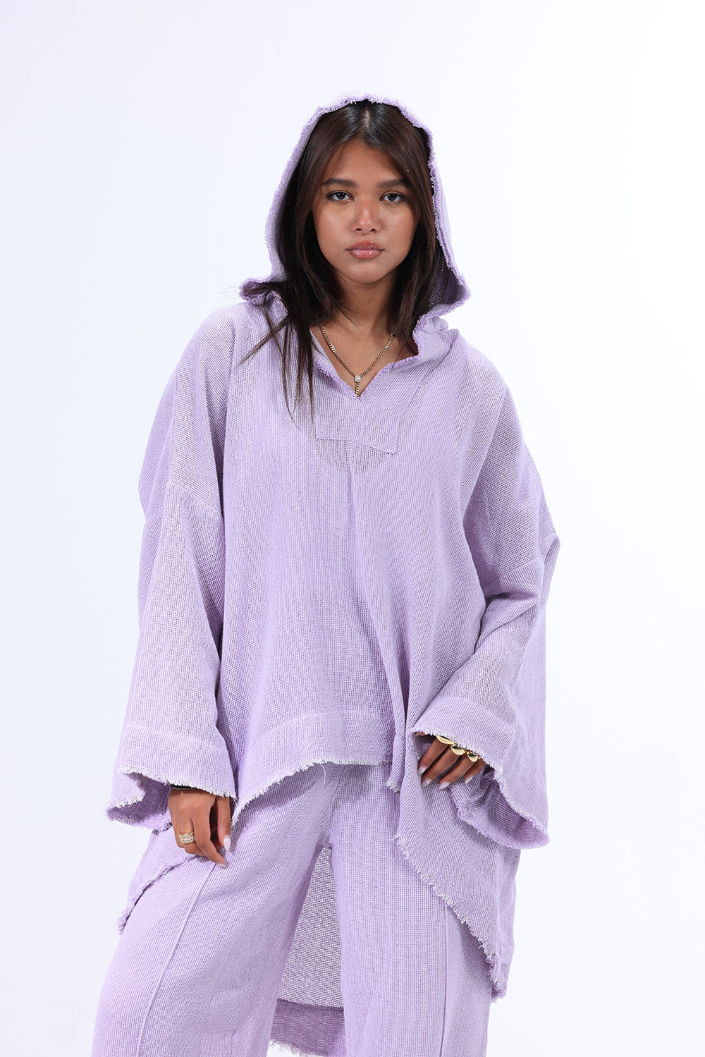 Mauve Turkish Linen Plain Top With Capishou