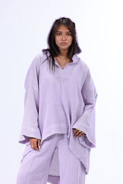 Mauve Turkish Linen Plain Top With Capishou