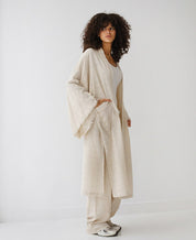 Turkish Linen Longline Cardigan CAFE