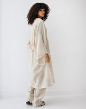 Turkish Linen Longline Cardigan CAFE