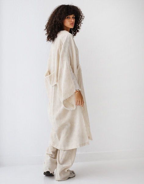 Turkish Linen Longline Cardigan CAFE