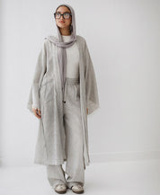 Turkish Linen Longline Cardigan GRAY