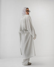 Turkish Linen Longline Cardigan GRAY