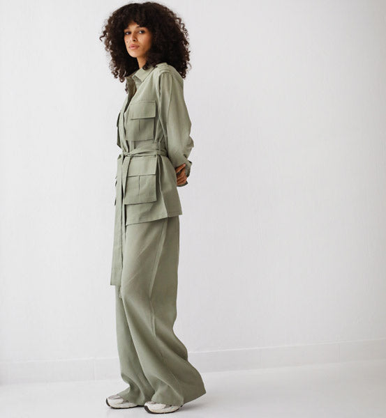 Versatile Linen Pants Light olive