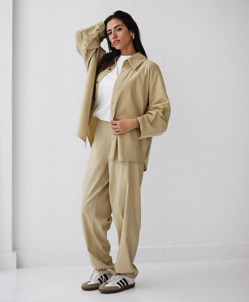 Oversized Blend Shirt BEIGE