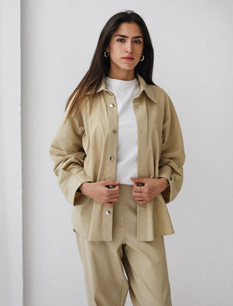 Oversized Blend Shirt BEIGE