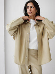 Oversized Blend Shirt BEIGE