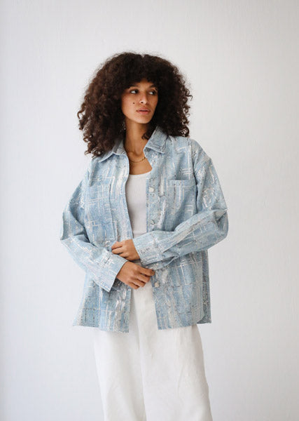 Denim Utility Pocket Shirt Blue
