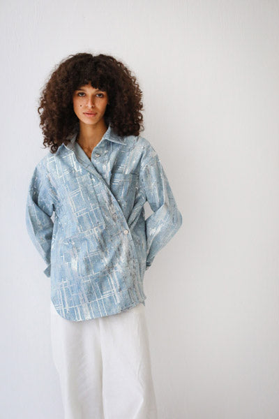 Denim Utility Pocket Shirt Blue