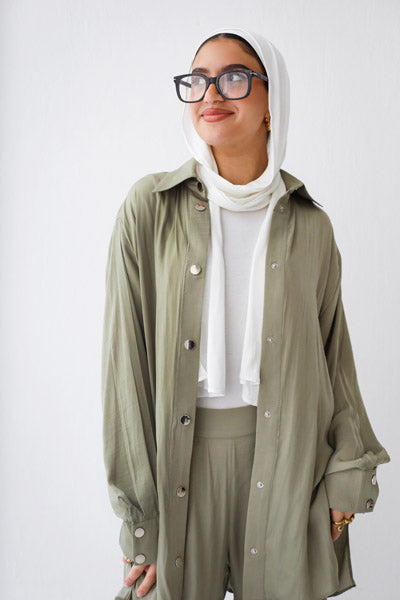 Soft Straight Pants Light OLIVE