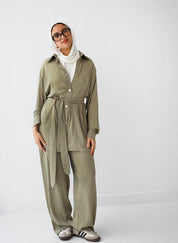 Soft Straight Pants Light OLIVE