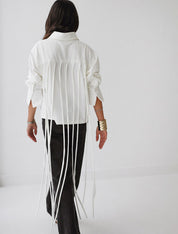 Back-Lace Detail Lycra Shirt WHITE
