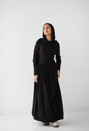 Sleeved Baloon Dress BLACK