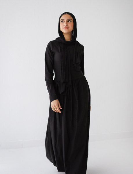 Sleeved Baloon Dress BLACK