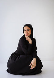 Sleeved Baloon Dress BLACK