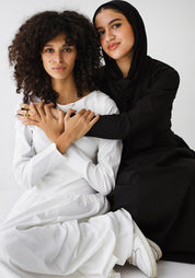 Sleeved Baloon Dress WHITE