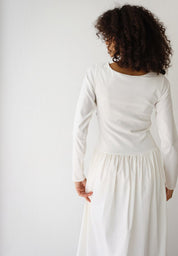 Sleeved Baloon Dress WHITE