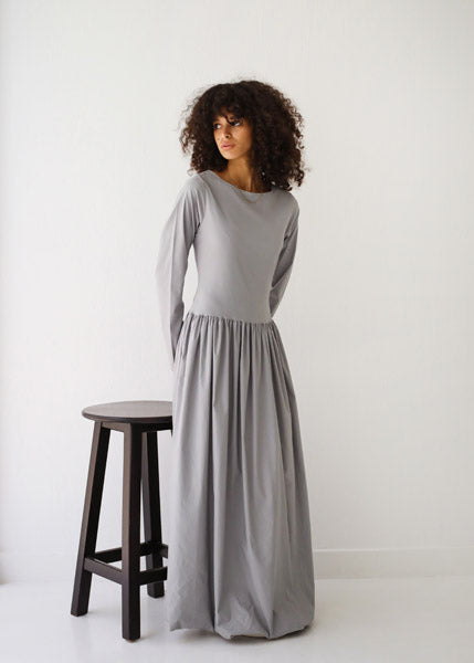 Sleeved Baloon Dress GRAY