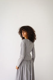 Sleeved Baloon Dress GRAY