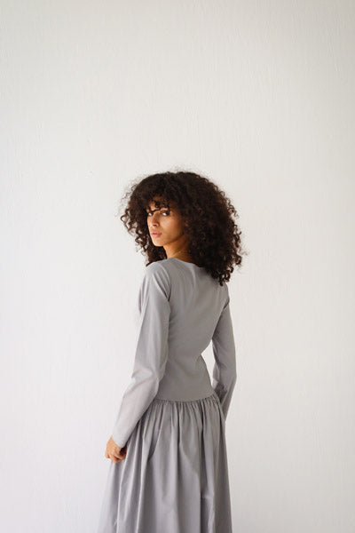 Sleeved Baloon Dress GRAY