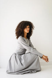 Sleeved Baloon Dress GRAY