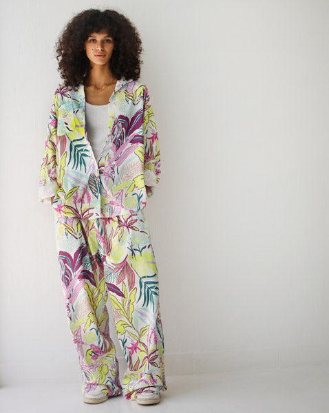 Floral Printed Pants WHITE