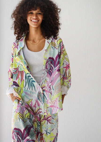 Floral Printed Shirt WHITE