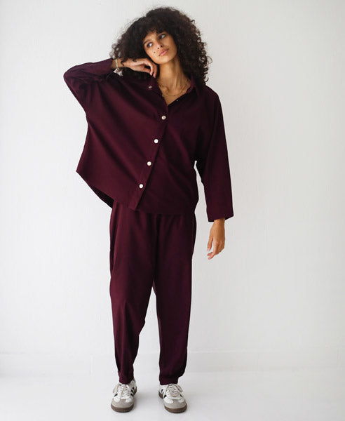 Oversized Blend Shirt Burgundy
