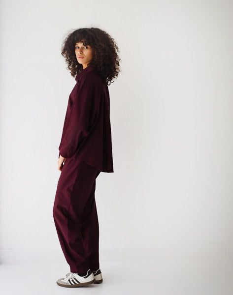 Oversized Blend Shirt Burgundy