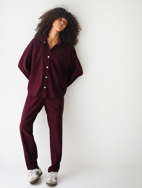 Oversized Blend Shirt Burgundy