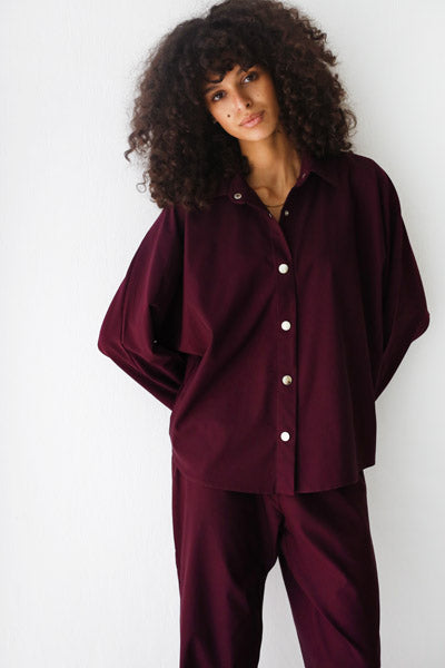 Oversized Blend Shirt Burgundy