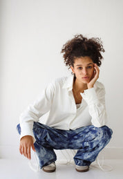 Blue Dyed  Jeans NAVY BLUE